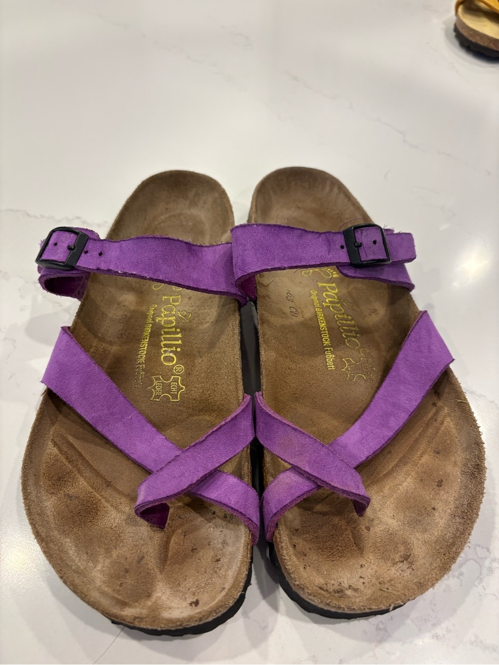 Papillio Purple Suede Crossover Strap Sandals